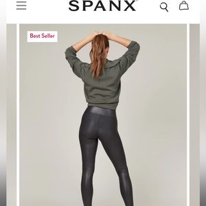 Spanx, Size Large, Faux Leather Leggings